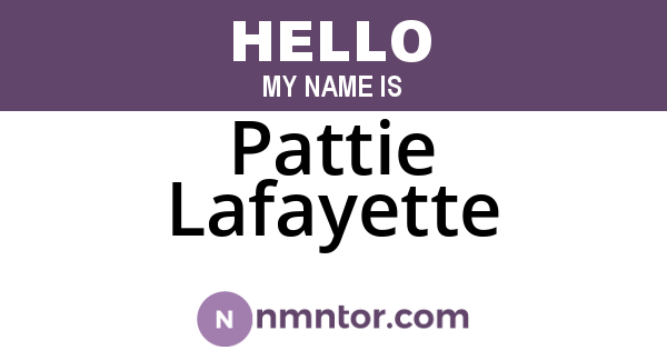 Pattie Lafayette