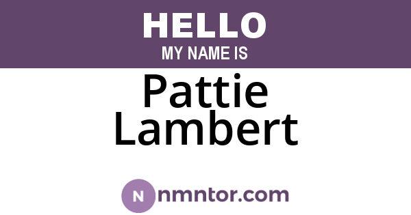 Pattie Lambert