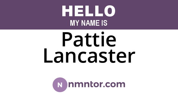Pattie Lancaster