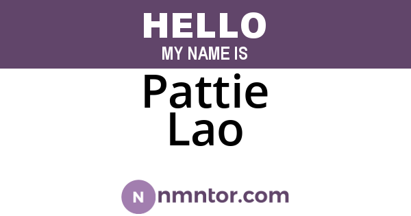 Pattie Lao