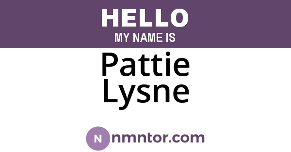 Pattie Lysne