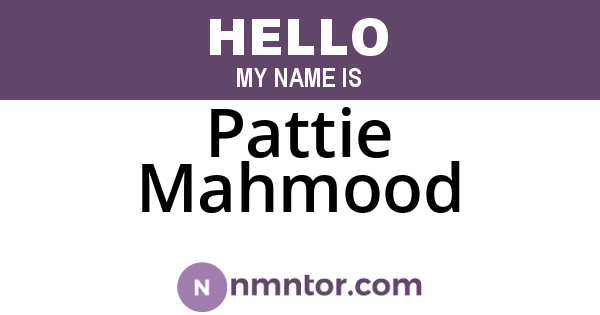 Pattie Mahmood