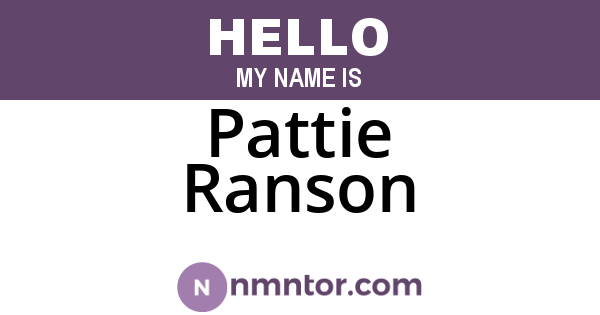 Pattie Ranson