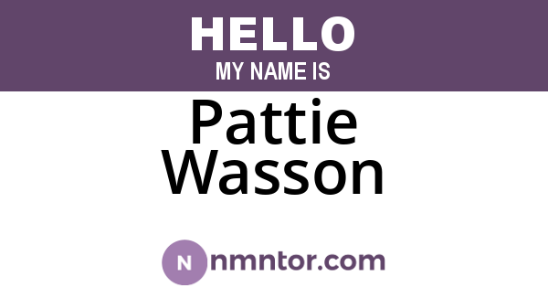 Pattie Wasson