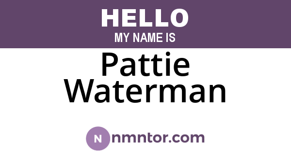 Pattie Waterman