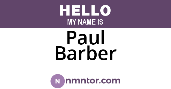 Paul Barber
