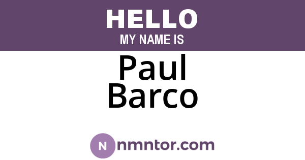 Paul Barco