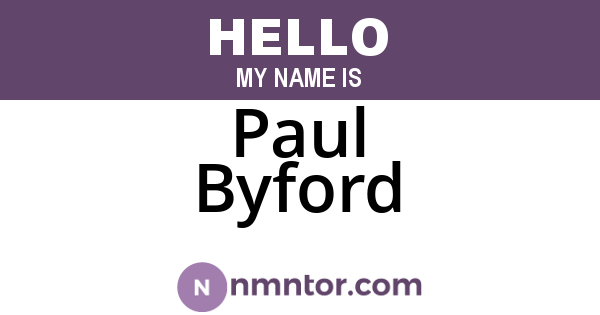 Paul Byford