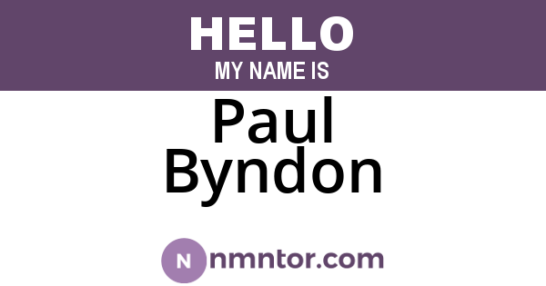 Paul Byndon