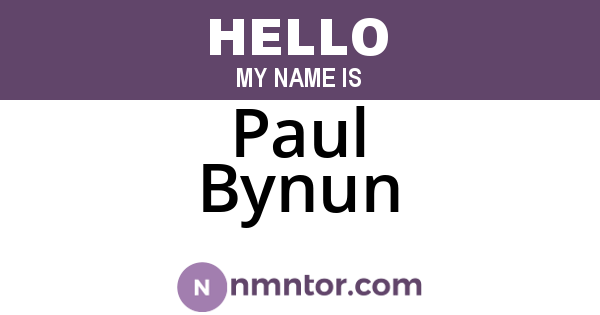 Paul Bynun