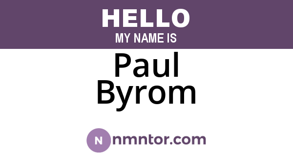 Paul Byrom