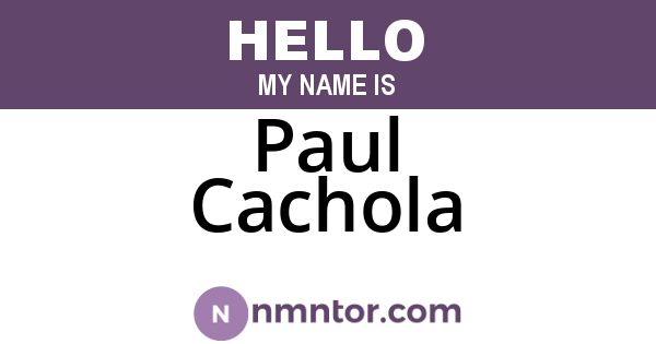 Paul Cachola