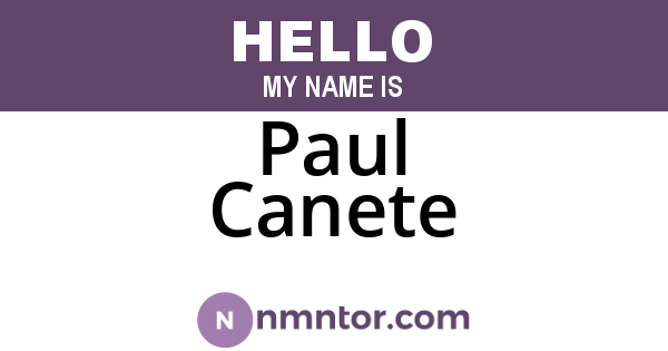 Paul Canete