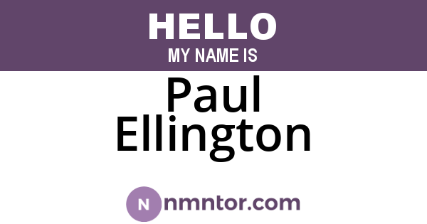 Paul Ellington