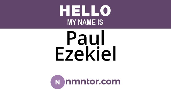 Paul Ezekiel