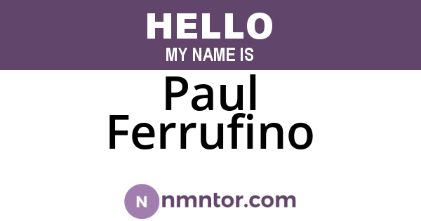 Paul Ferrufino