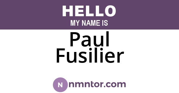 Paul Fusilier