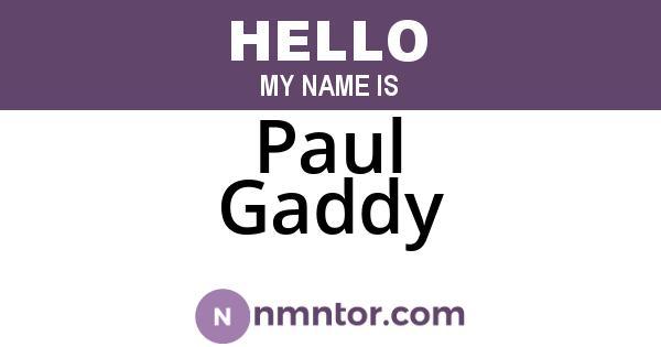 Paul Gaddy