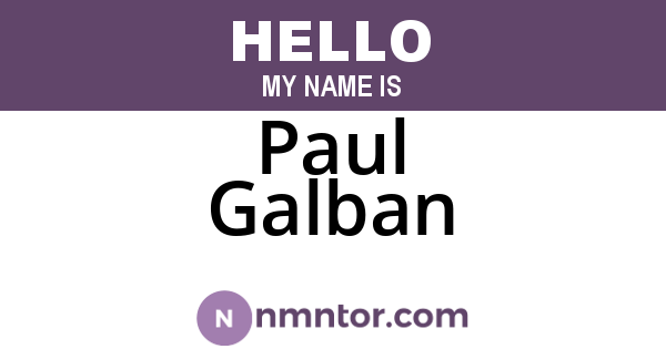 Paul Galban