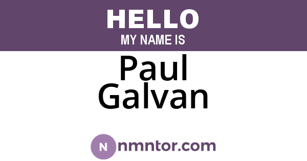 Paul Galvan