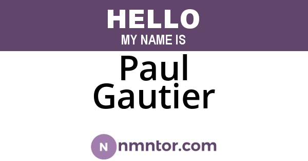 Paul Gautier