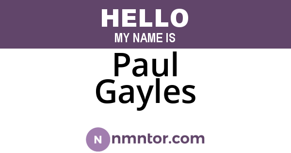 Paul Gayles