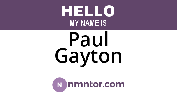 Paul Gayton