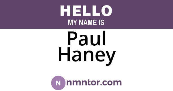 Paul Haney