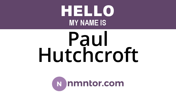 Paul Hutchcroft