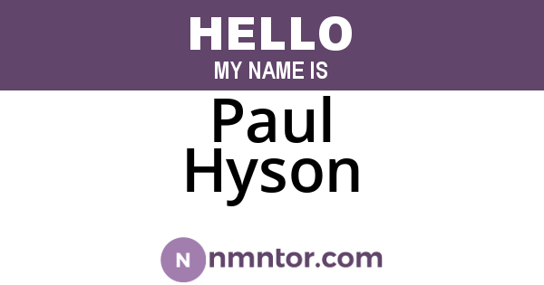 Paul Hyson