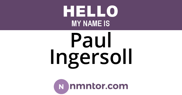 Paul Ingersoll