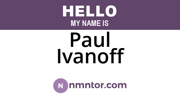 Paul Ivanoff