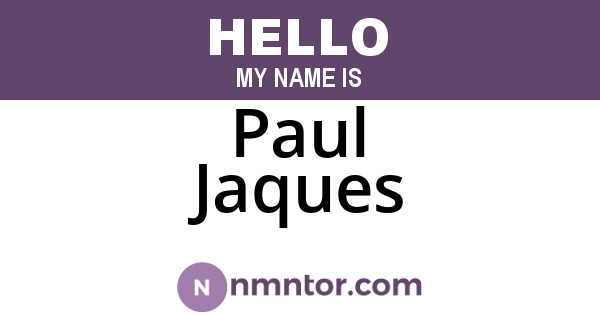 Paul Jaques