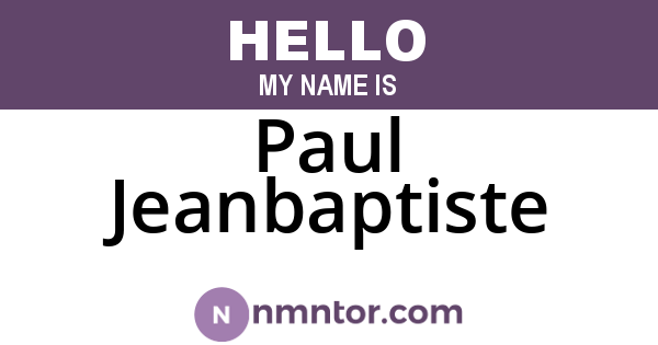Paul Jeanbaptiste