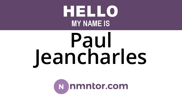Paul Jeancharles