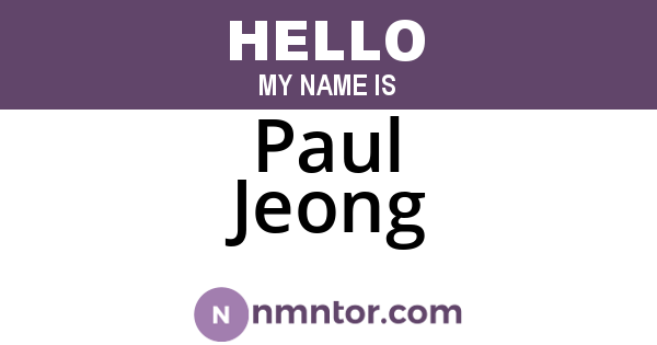 Paul Jeong