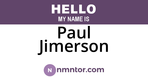 Paul Jimerson