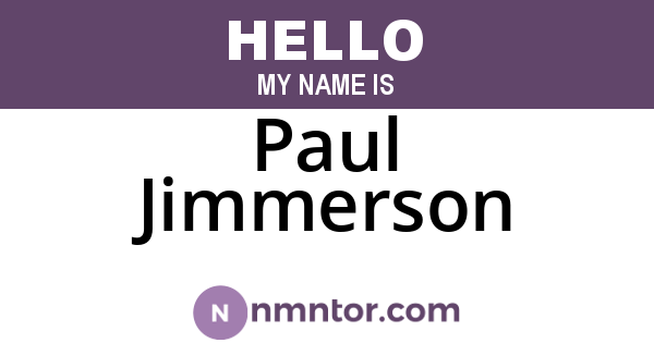 Paul Jimmerson