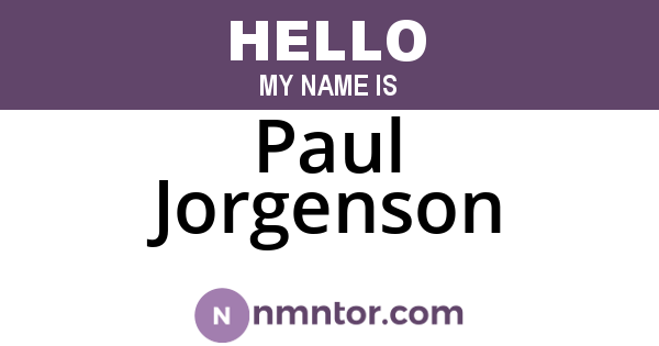 Paul Jorgenson