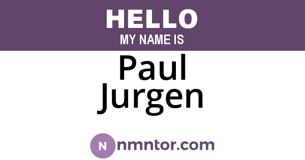 Paul Jurgen