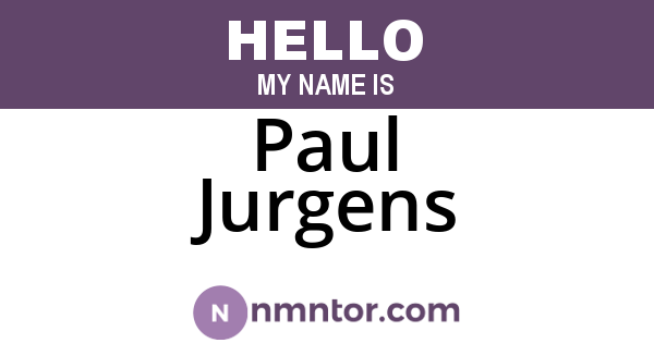 Paul Jurgens