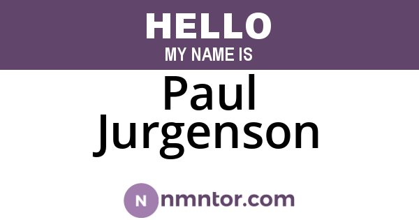Paul Jurgenson