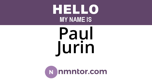 Paul Jurin