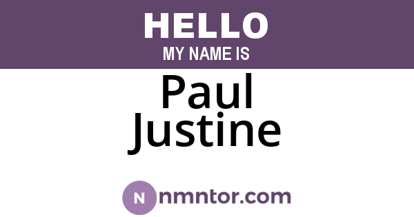 Paul Justine