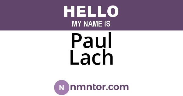 Paul Lach