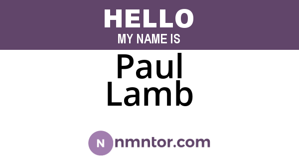 Paul Lamb