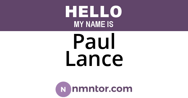 Paul Lance