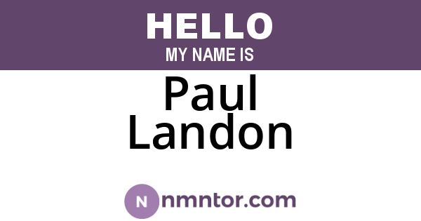 Paul Landon