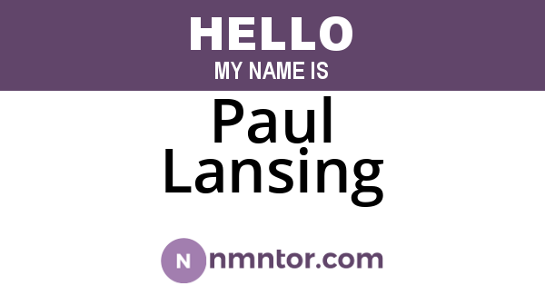 Paul Lansing
