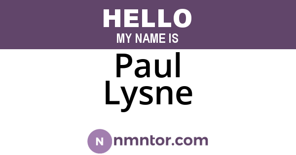 Paul Lysne